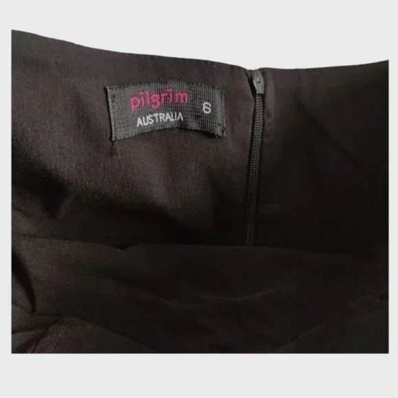 PILGRIM STRALIA Black Strapless Tier Skirt Dress Layered Ruffle - Picture 6 of 9